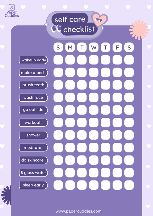 Self-Care Checklist | Weekly Tracker Notepad