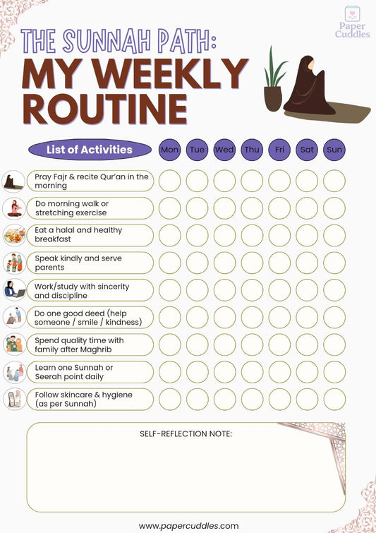 My Sunnah Routine | Weekly Planner